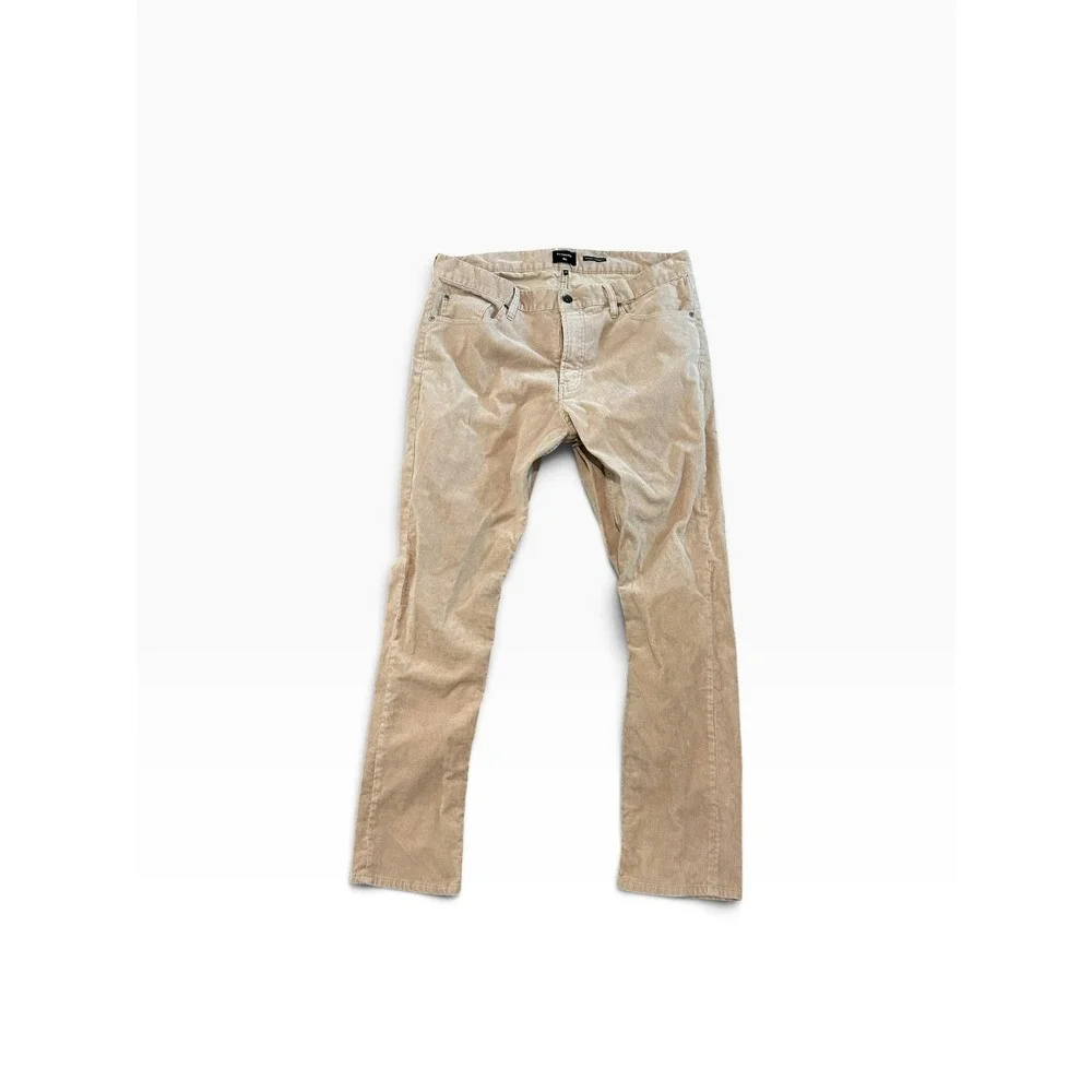 Quiksilver Mens Corduroy Pants Tan Beige Straight Tapered Fit Size 36